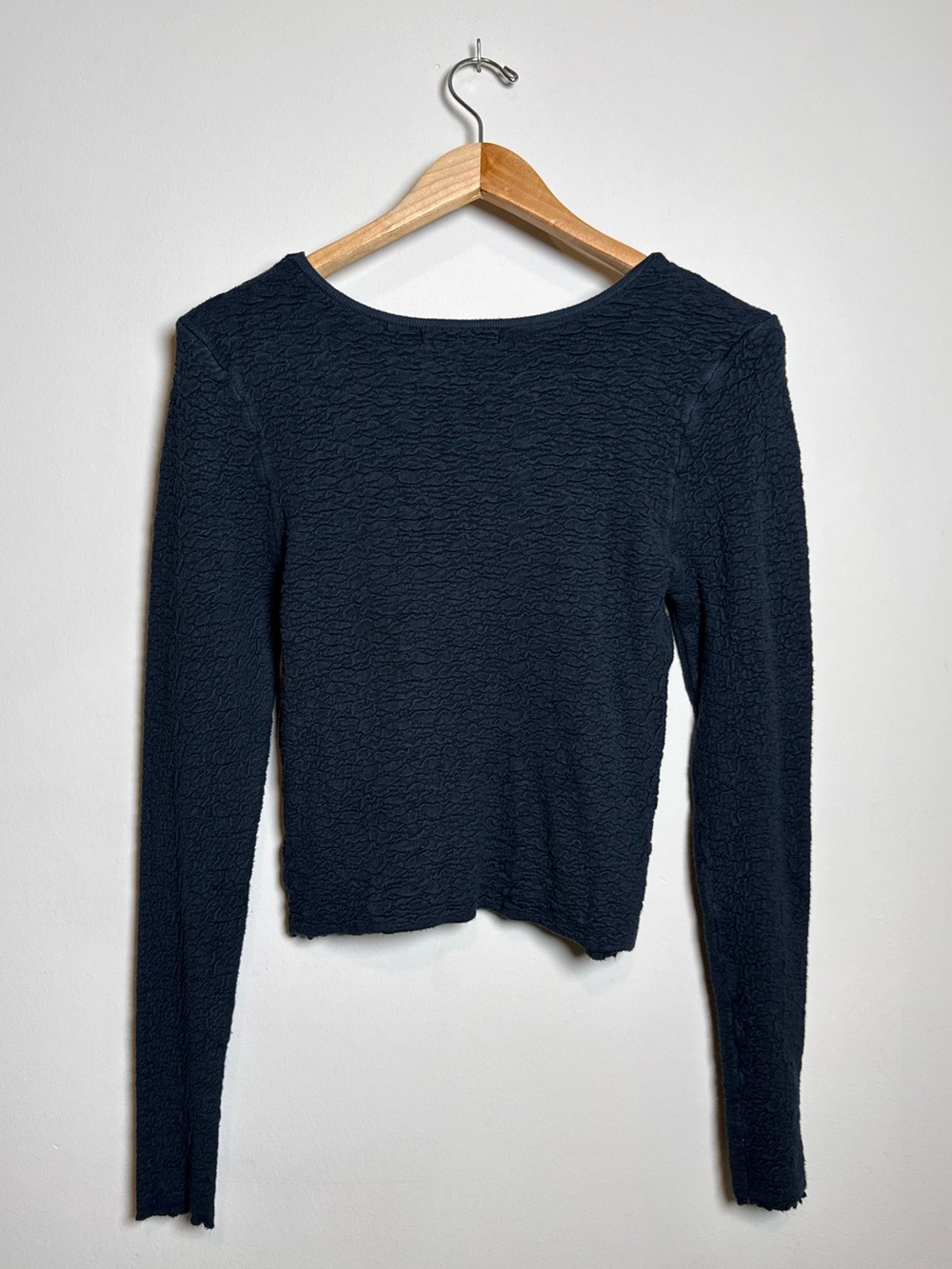 Natural Life | Textured Long Sleeve Top | Black |  Size Large - Picture 2 of 7